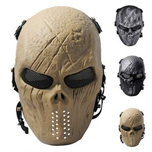 Outgeek 1 Outgeek Airsoft Mask Scary Skull Outdoor Full Face Mask Mesh Eye Protection Mask