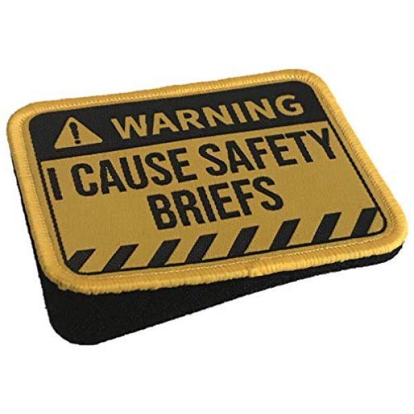 F-Bomb F Morale Gear Airsoft Morale Patch 2 Warning - I Cause Safety Briefs - Embroidered Morale Patch (Yellow)