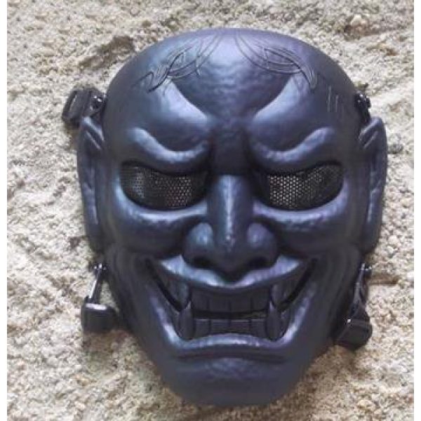 phoenix outdoor  2 phoenix outdoor Japanese Samurai Metal Mesh Full Face Protective Airsoft Mask -Permance Goggle-Black-Halloween Mask