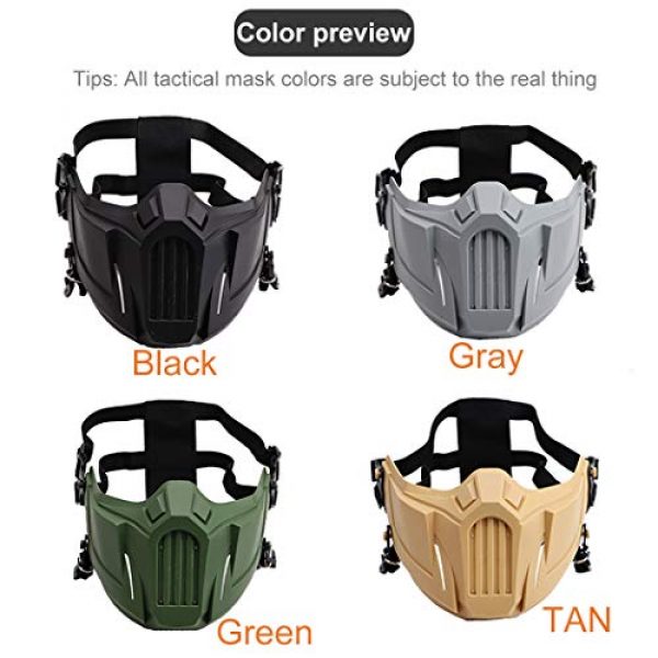 Outgeek 4 Outgeek Airsoft Mask Protective Half Face Mask Outdoor Game Mask for Outdoor