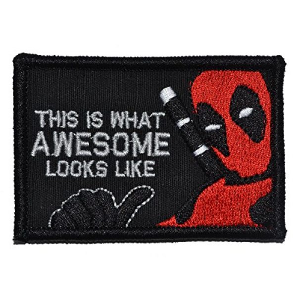 Tactical Gear Junkie Airsoft Patch 1 This is What Awesome Looks Like, Deadpool Parody - 2x3 Morale Patch - Black