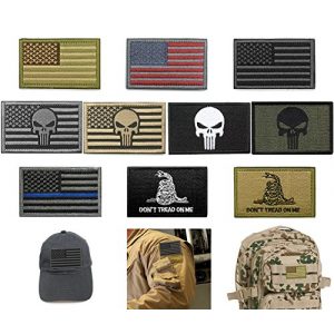 Fnbgl Airsoft Patch 1 Bundle 10 Pieces US Flag Velcro Patch American Flag Punisher Velcro Patches Tactical Military Morale Patch Set