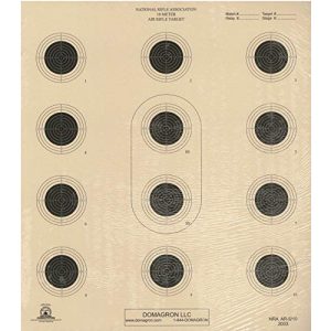 DOMAGRON  1 DOMAGRON 10 Meter 12 Bullseye Air Rifle Target Official NRA Target AR5/10