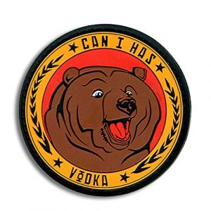 BASTION Airsoft Morale Patch 1 BASTION Morale Patches (Can I Has Vodka) | 3D PVC Patch with Hook & Loop Fastener Backing | Well-Made | Military Combat Badge Patches Ideal for Tactical Bag, Hats & Vest