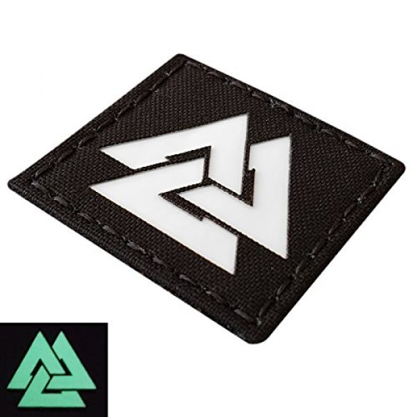 Tactical Freaky Airsoft Morale Patch 2 Glow Dark Viking Valknut Norse 2x2 GITD Tactical Morale Fastener Patch