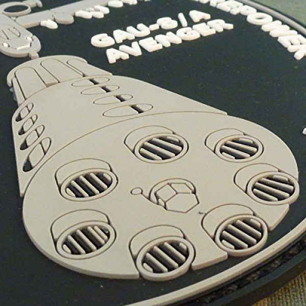 LEGEEON Airsoft Patch 7 LEGEEON Peace Through Superior Firepower A-10 Warthog GAU-8/A Avenger Morale PVC Rubber 3D Touch Fastener Patch