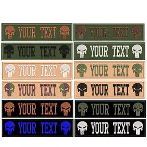 Graceful life Airsoft Patch 1 Custom Embroidery Personality Skull Name Patches, Badges,2 pcs Personalized Military Number Tag,5 x 1.25 inches tag Patches