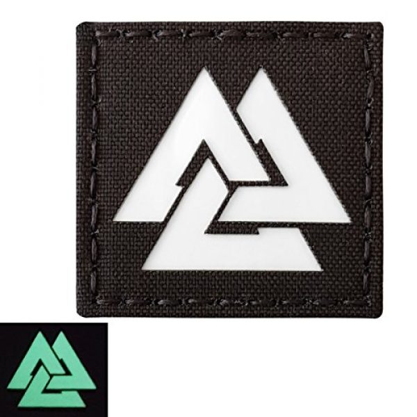 Tactical Freaky Airsoft Morale Patch 3 Glow Dark Viking Valknut Norse 2x2 GITD Tactical Morale Fastener Patch