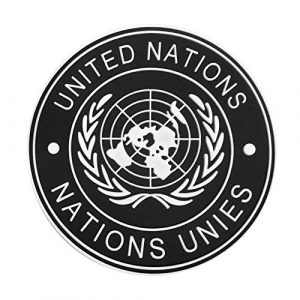 Morton Home Airsoft Patch 1 Morton Home UN United Nations U.N. Badge PVC Tactical Army Airsoft Patch (Black)