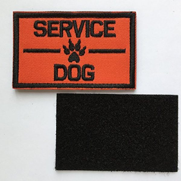 SpaceAuto Airsoft Patch 3 SpaceAuto Service Dog Harness Tactical Morale Hook & Loop Embroidery Badge Patch 3.15"1.97" Sized - Orange