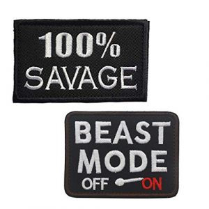 Homiego Airsoft Morale Patch 1 Homiego 100% Savage & Beast Mode On Military Tactical Morale Hook & Loop Badge Patch