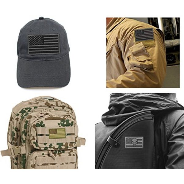 Fnbgl Airsoft Patch 2 Bundle 10 Pieces US Flag Velcro Patch American Flag Punisher Velcro Patches Tactical Military Morale Patch Set