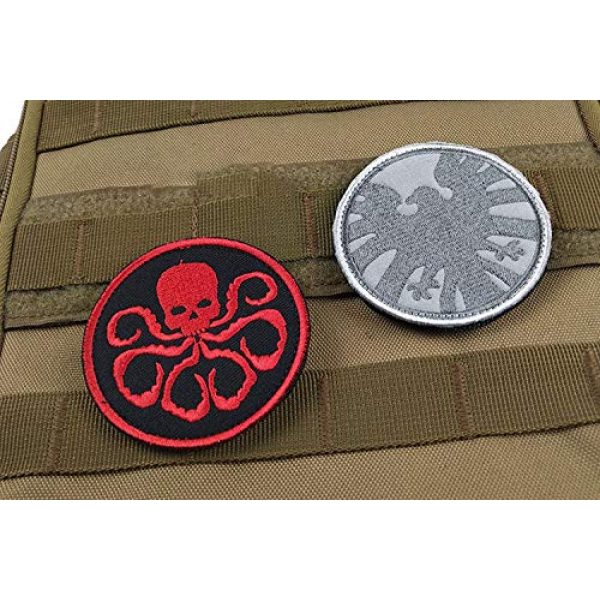 Acbell Airsoft Morale Patch 6 Marvel Comics Tactical Military Morale Embroidered Patch Shield/Avengers/Hydra Cloth Applique Hook and Loop Badge Morale Patch 3 Pieces
