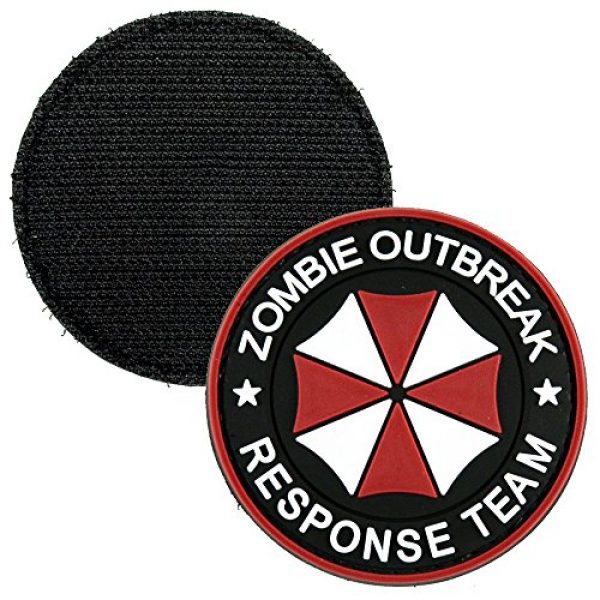 LIVABIT Airsoft Patch 2 LIVABIT PVC Rubber 3D Morale Patch MP-53 Tactical Airsoft Paintball Umbrella Corp Zombie Outbreak Response Team Red