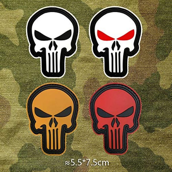 Morton Home Airsoft Patch 4 Morton Home 3D PVC Punisher Skull Army Morale MILSPEC Airsoft Tactical Patch (red)