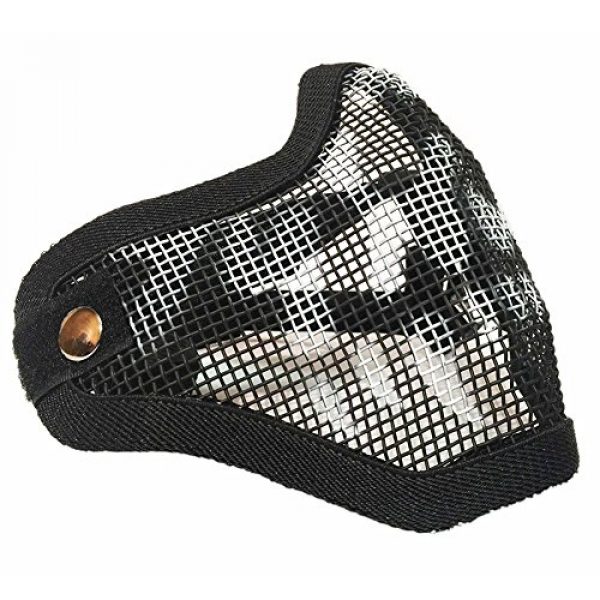 Sizet  3 Sizet Airsoft Skull Steel Mesh Half Face Mask Protector (Black)