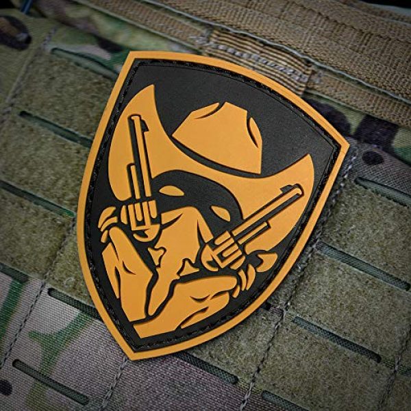 Morton Home Airsoft Patch 3 Morton Home Masked Cowboy Gunfighter Tactical Army Morale Airsoft 3D PVC Patch (Yellow)