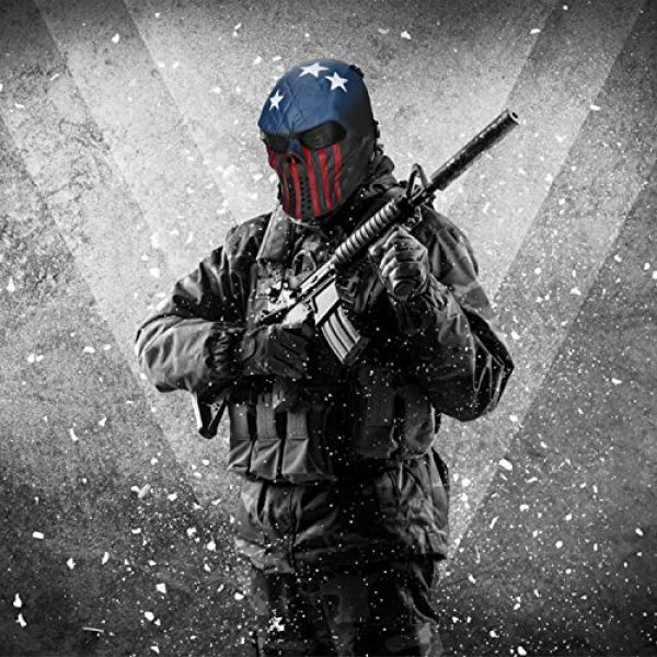 BeyongGear 2 BeyongGear Airsoft Mask, BB Tactical Cs War Game Outdoor Cosplay Halloween Skull Skeleton Full Face Anti Fog Eye Kids with Metal Mesh Protection
