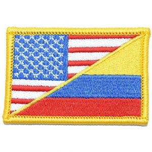 Tactical Gear Junkie Airsoft Patch 1 Colombian/USA Flag - 2x3 Morale Patch - Full Color