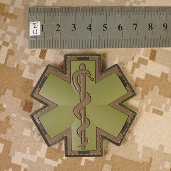LEGEEON Airsoft Morale Patch 4 LEGEEON Olive Drab Multicam OD EMS EMT Medic Paramedic Star of Life Morale PVC Hook&Loop Patch