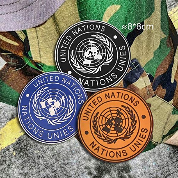 Morton Home Airsoft Patch 4 Morton Home UN United Nations U.N. Badge PVC Tactical Army Airsoft Patch (Black)