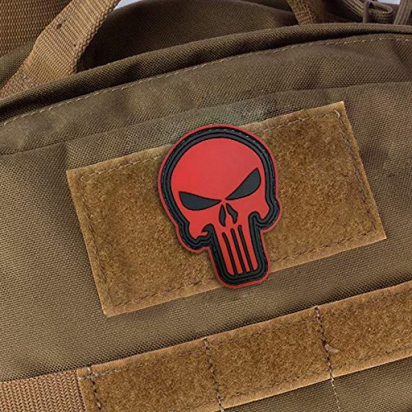Morton Home Airsoft Patch 3 Morton Home 3D PVC Punisher Skull Army Morale MILSPEC Airsoft Tactical Patch (red)