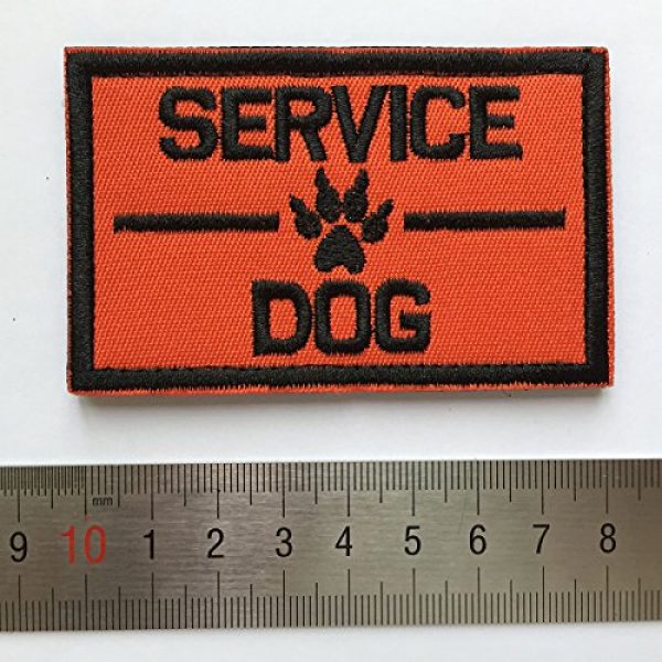 SpaceAuto Airsoft Patch 6 SpaceAuto Service Dog Harness Tactical Morale Hook & Loop Embroidery Badge Patch 3.15"1.97" Sized - Orange