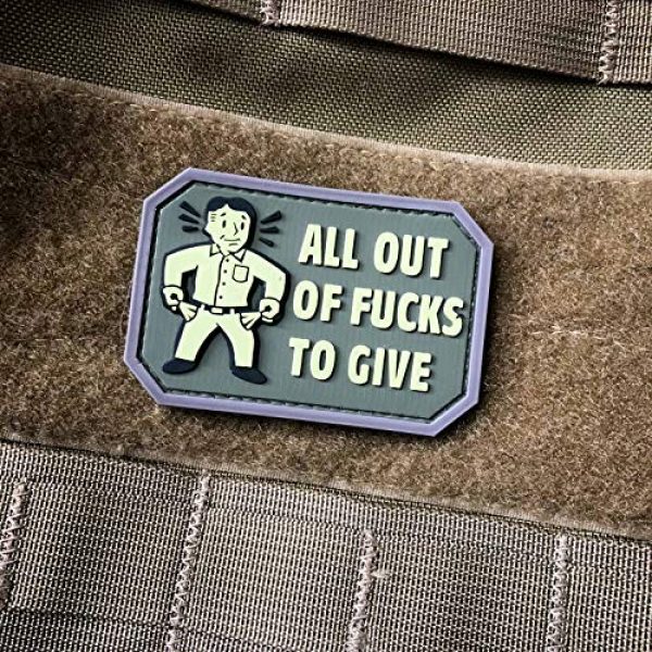 NEO Tactical Gear Airsoft Patch 3 NEO Tactical Gear All Out of Fucks to Give PVC Rubber Morale Patch - Military and Airsoft Offensive Funny Morale Patch Hook Backed