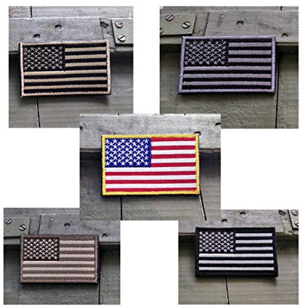 Military Ba Airsoft Patch 5 USA American Flag Tactical Patches Bundle, Patch for Uniforms Jackets Hats Bags Embroidered Patch 9 PCS