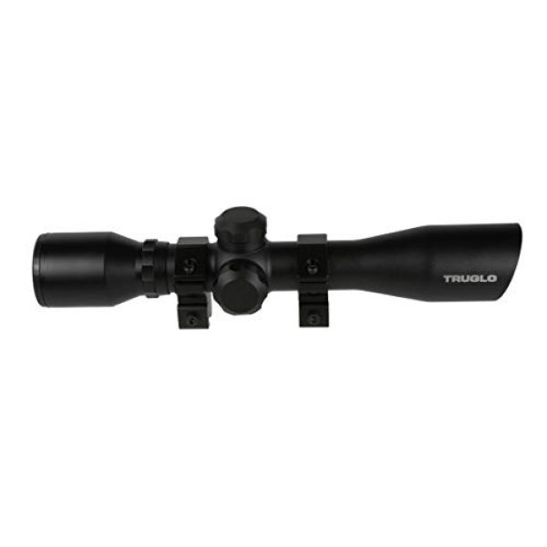 TRUGLO Rifle Scope 3 TRUGLO 4x32mm Compact Rimfire and Air RIfle Scope Series, Duplex Reticle, Black
