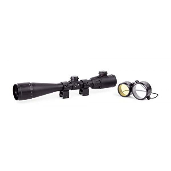 CenterPoint Optics Rifle Scope 6 CenterPoint Optics LR416AORG2 Red/Green 4-16x40mm Illuminated, Adjustable Objective Riflescope With TAG Reticle And Picatinny Rings
