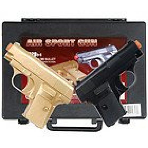 Platnium Sales Airsoft Pistol 2 double eagle twin p328 spring pocket pistols airsoft guns black and gold(Airsoft Gun)