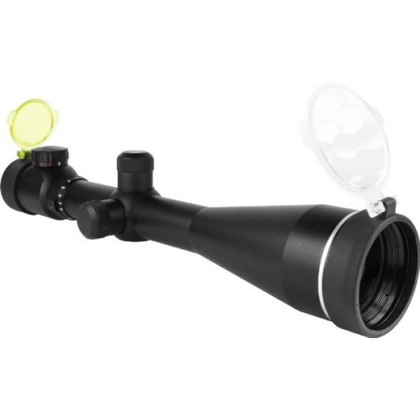 Aim Sports Rifle Scope 1 Aim Sports 3-12X50 Dual Ill. 30-mm Scope/Rangefinder/Rings, Green Lens (Black, Medium)