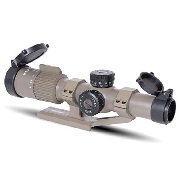 Monstrum Rifle Scope 3 Monstrum Alpha Series 1-4x24 First Focal Plane FFP Rifle Scope | ZR305 H-Series Offset Scope Mount | Flat Dark Earth | Bundle