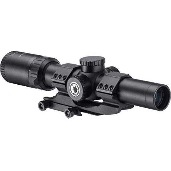 BARSKA Rifle Scope 2 BARSKA AC13326 ST Rifle Scope 1-8x24 Red/Green Illuminated HRS .223 BDC V2 Reticle with Cantilever Mount, Black, One Size