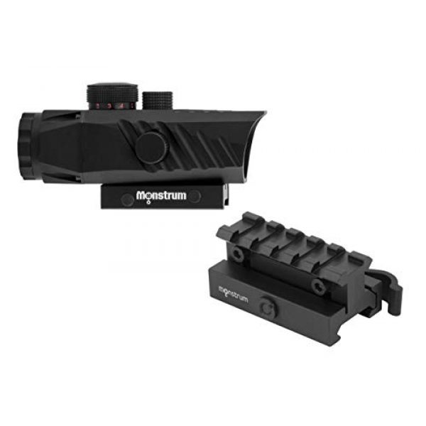 Monstrum Rifle Scope 1 Monstrum P330 Marksman 3X Prism Scope | RM5-AH Adjustable Height Riser Mount with Quick Release | Bundle