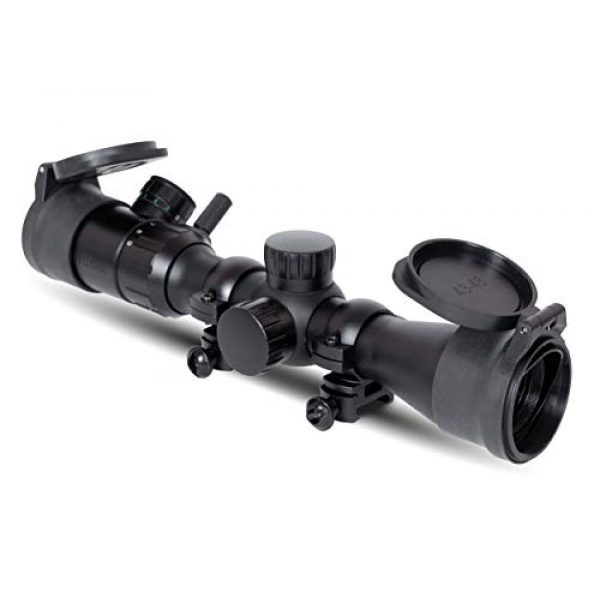 Monstrum Rifle Scope 3 Monstrum 3-9x32 Rifle Scope with Rangefinder Reticle | Monstrum Flip Up Lens Cover Set | Bundle