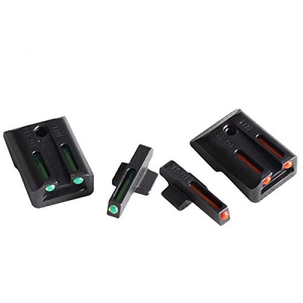 KTAIS Rifle Scope 2 KTAIS Tactical Fiber Optic Front Rear Sight Set Red Green Sight for Hunting 1911 Cut .270/.450 Gun Pistol Handgun (Color : A)