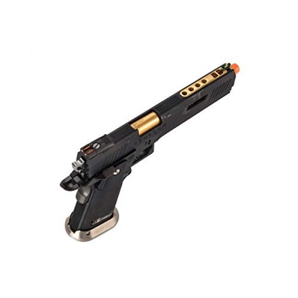 Lancer Tactical Airsoft Pistol 3 Lancer Tactical WE-Tech Hi-Capa 6" IREX Full Auto Competition Airsoft Pistol Black Gold Barrel with Markings