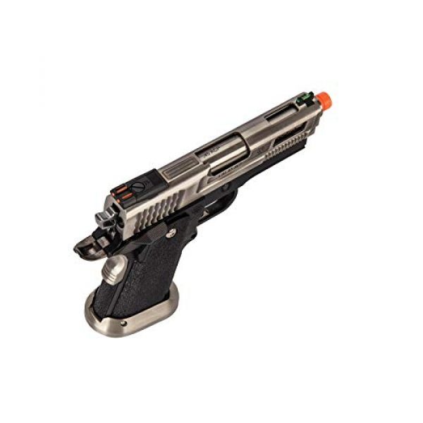 Lancer Tactical Airsoft Pistol 3 Lancer Tactical WE-Tech Hi-Capa 3.8 Brontosaurus Full Auto Gas Blowback Airsoft Pistol Silver