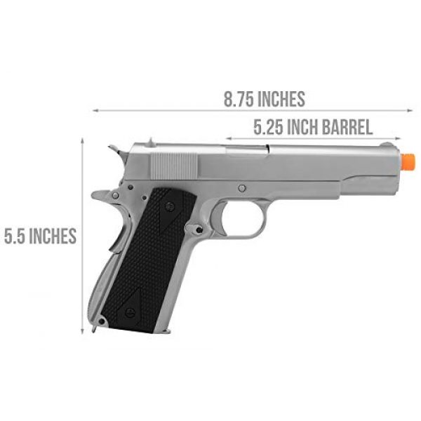 Lancer Tactical Airsoft Pistol 2 Lancer Tactical WE 1911 MEU Airsoft Gas Blowback Pistol with Classic Grips Silver 330 FPS
