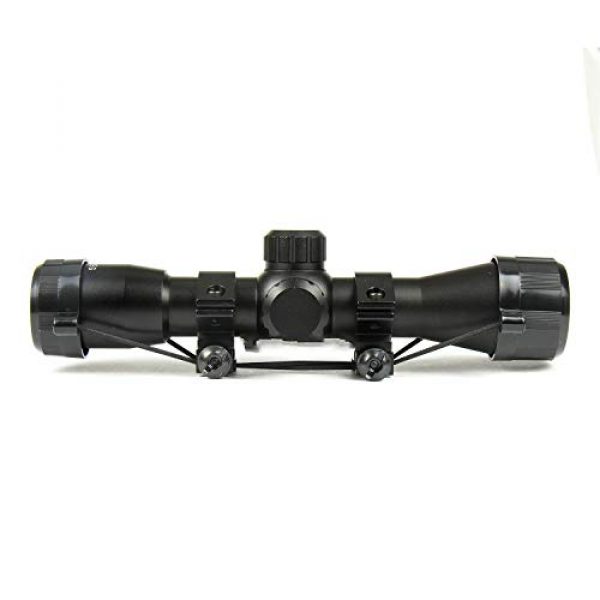 DB TAC INC Rifle Scope 3 DB TAC 4x32 Crossbow Etched Glass Reticle Circles and Rangefinder, Only Circles Red or Green Illuminated, 1" Tube and Mid-Height Weaver Ring Mount
