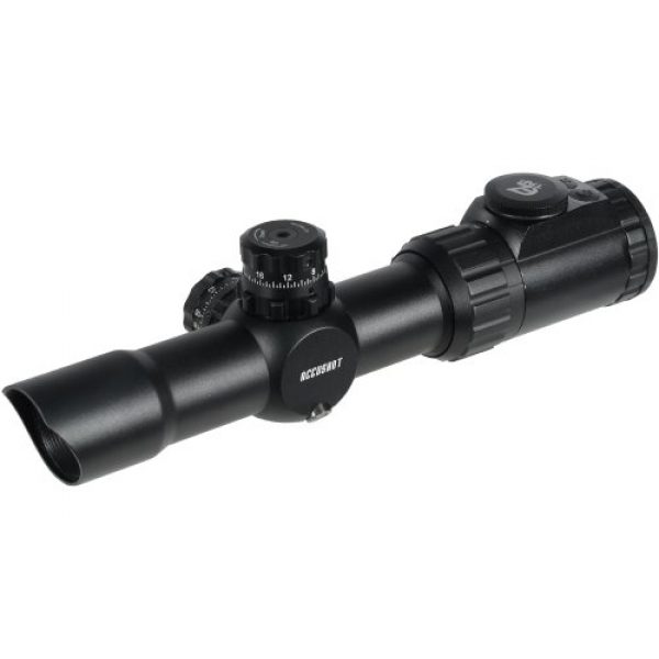 Accu-Shot Rifle Scope 1 UTG 1-4.5X28 30mm CQB Scope, 36-color Glass Circle Dot,Rings