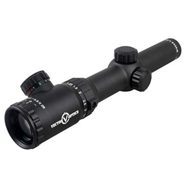 Vector Optics Rifle Scope 2 Vector Optics Swift 1.25-4.5x26mm, 1/4 MOA, 30mm Tube, Red and Green Dot Illuminated Reticle, Second Focal Plane (SFP) Hunting Riflescope