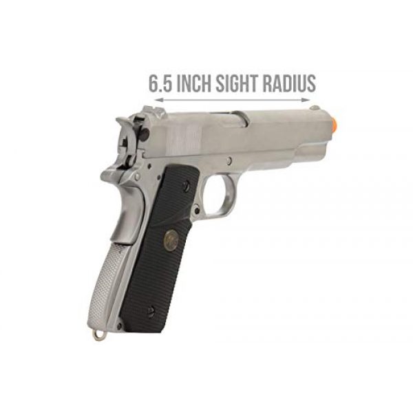 Lancer Tactical Airsoft Pistol 3 Lancer Tactical WE M1911 Full Metal MEU Gas Blowback Airsoft Pistol Silver Black