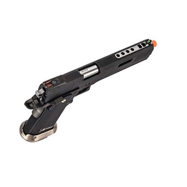 Lancer Tactical Airsoft Pistol 3 Lancer Tactical WE-Tech Hi-Capa 6" IREX Competition Full Auto Gas Blowback Airsoft Pistol Black Silver Barrel