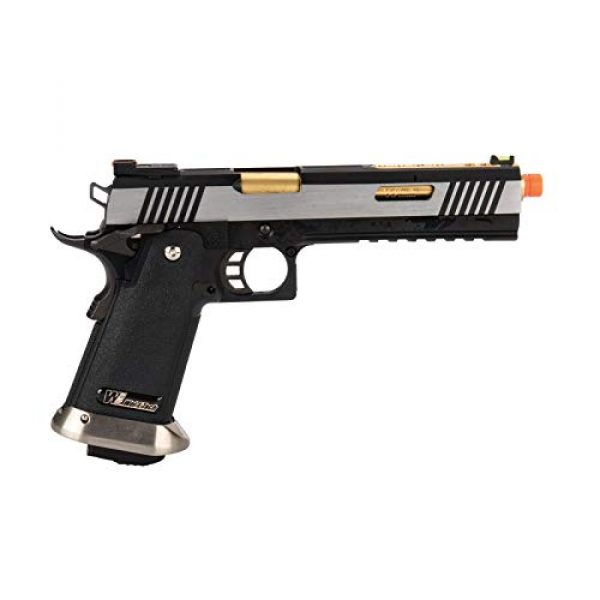 Lancer Tactical Airsoft Pistol 2 Lancer Tactical WE-Tech Hi-Capa 6" IREX Competition Full Auto Gas Blowback Airsoft Pistol Black Silver Gold Barrel