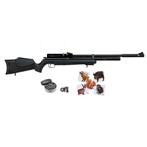 Wearable4U Air Rifle 1 Hatsan AT44S10 QE Open Sight Air Rifle with Included Wearable4U 100x Paper Targets and Lead Pellets Bundle