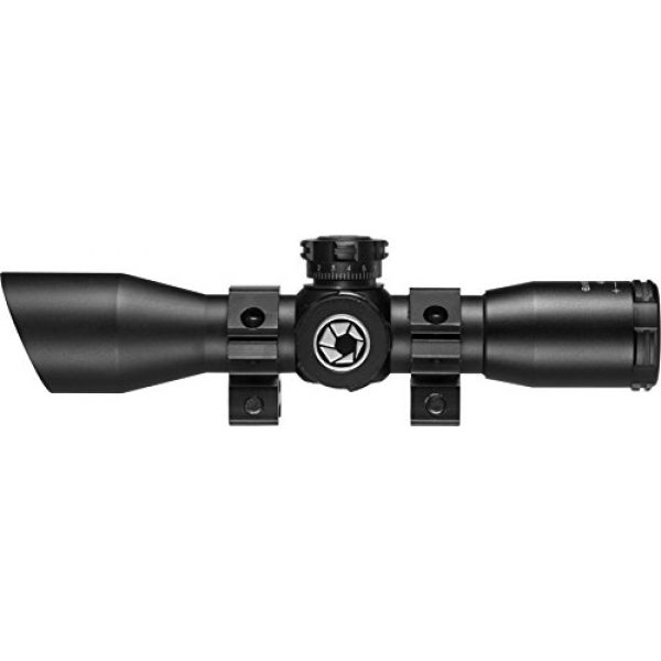 BARSKA Rifle Scope 4 BARSKA AC11876 Contour Rifle Scope 4x32 Red/Green Illuminated Mil-Dot Reticle with Picotinny/Weaver Rings