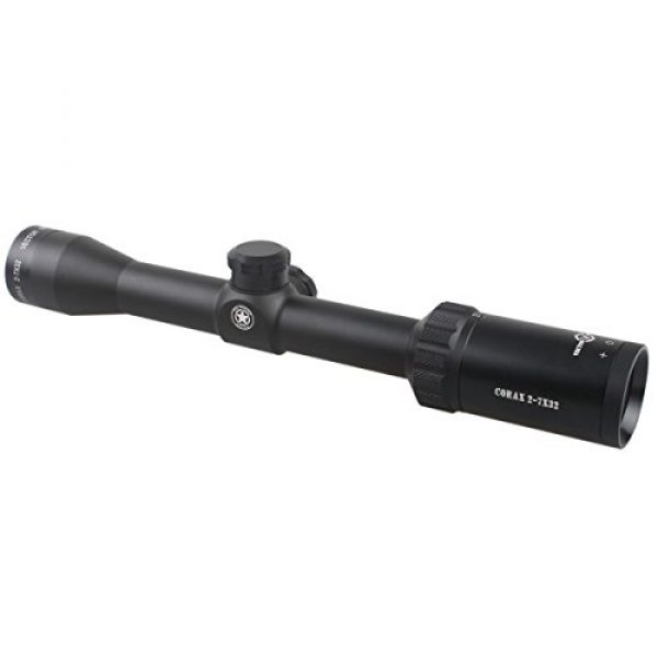 TAC Vector Optics Rifle Scope 2 TAC Vector Optics Corax 2-7x 32mm Hunting Riflescope with 1 Inch Monotube .308 BDC Reticle Color Black